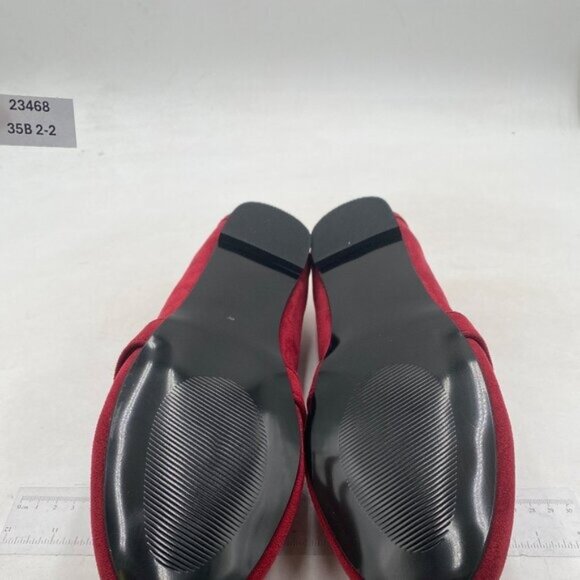 FYS Women Round Toe Flats Knotted Loafer Flats Comfortable Slip On Ballet Red - Picture 7 of 8